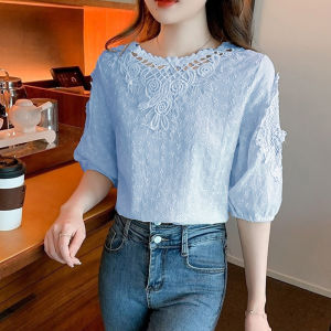 LH.Bigsize เข้าแล้วพร้อมส่ง เสื้อลูกไม้แฟชั่น แขนสามส่วนใส่แล้วดูดีมาก แต่งดีเทลสวยงามเนื้อผ้าใส่สบาย ใส่ได้ทุกวันไม่มีเอาท์ สาวๆๆต้องมีรุ่นนี้นะ