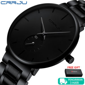 CRRJU Jam Tangan Pria Tahan Air Kuarsa Stainless Steel Kasual Olahraga Gaya Mewah Merek Terkenal (2150S)