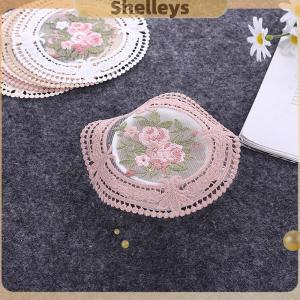[Shelleys] 12cm cổ điển ren Coaster placemat thêu thủ công bát cốc cà phê Coaster phong cách Châu Âu vải chống bỏng bảng tấm mat