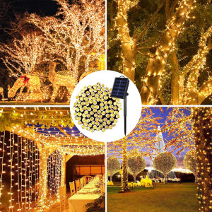 【BUY1 TAKE GIFT】Christmas Solar Lights With Solar Panel Christmas Decorations 2024 Waterproof IP67 Solar Decorative Light Persistent Work For Courtyard Household Christmas Tree Support COD