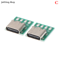 【Jettingbuy】flash Sale 5 cái TYPE-C USB 3.1 16 pin nữ để 2.54mm Loại C kết nối 16 P Adapter bảng PCB cho cáp dữ liệu. 