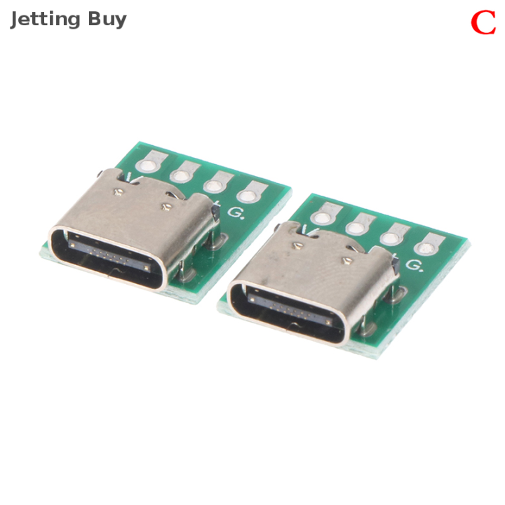 【Jettingbuy】flash Sale 5 cái TYPE-C USB 3.1 16 pin nữ để 2.54mm Loại C kết nối 16 P Adapter bảng PCB cho cáp dữ liệu