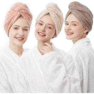 Quick Drying Microfiber Hair Turban Wrap Bathroom Towel Hair Towel