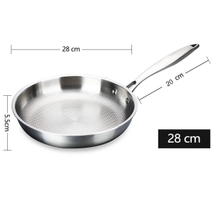 Fypo Chảo Rán 28/30Cm Chảo Thép Không Gỉ 304 Chảo Chống Dính Nano Bếp Ga Và Cảm Ứng Không Phủ Nồi Chiên Bít Tết Trứng Sử Dụng Dụng Dụng Cụ Nhà Bếp Nhà Hàng