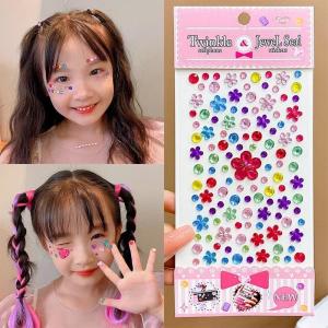 New Stickers on The Face Rhinestone Makeup Bright Face Art Sticker Childrens Temporary Tattoo Rhinestone for Strasse Makeup h260610