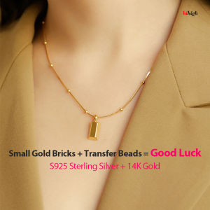 Vòng Cổ Mặt Dây Chuyền Hình Học Hàn Quốc Dây Chuyền Xương Rắn Mạ Vàng Bạc Sterling S925 Thiết Kế Thích Hợp