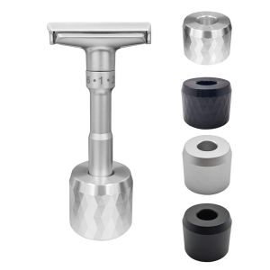 COOLCELLS Zinc Alloy Safety Razor Stand Universal Wide Opening Double Edged Razor Holder Simple Waterproof Shaver Brush Base Men