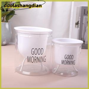[Duola] กระถางดอกไม้ไฮโดรโปนิกส์ใส่น้ำอัตโนมัติกระถางดอกไม้พลาสติกสองชั้นใสรดน้ำด้วยตัวเองสำหรับสำนักงาน