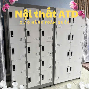 Tủ hồ sơ tủ tài liệu locker 15 ngăn màu trắng có khóa nhiều ngăn đựng đồ công ty trường học tphcm
