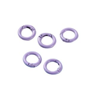MODAQUICK 5 Pcs Metal O Ring Keychain Clips Colorful 25mm Openable Round Carabiner Buckles Connector Durable Spring Clasp Keychain Making