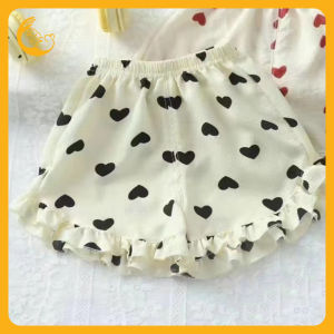 Kisss Baby Girls Shorts กางเกงขาสั้นเด็กหญิง กางเกงขาสั้น ลูกไม้สไตล์บาง  เด็กผู้หญิงเอวสม็อคขาแต่งระบายลายน่ารัก ลายดอกไม้แบบบาง  ทรงหลวมระบายอากาศ ผ้านิ่ม ใส่สบาย 80-120CM