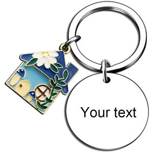 Free customized House warming Gifts New Home Keychain Name Keychain