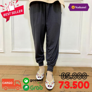 Celana Jogger Basic Aladdin Celana Dalaman Spandex Rayon Celana Sehari-hari Saku Samping Perlengkapan Haji dan Umroh
