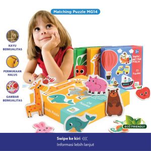 Beringin Toys Mainan Edukasi - Puzzle / Jigsaw / Mainan Anak / Puzzle Kayu / Puzzle Anak Hewan Sayur Buah