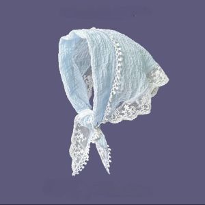 Khăn Turban Trùm Đầu Tóc Băng Đô Đan Móc Len Ren Voan Hình Tam Giác Thêu Dệt Kim Dâu Hoa Hướng Dương Phụ Kiện Đi Chơi Du Lịch Biển Núi Hot Trend Douyin