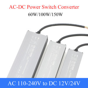 Lighting Transformer AC110-240V to DC12V 24V 60W 100W 150W Aluminum Outdoor IP67 Waterproof Switching Power Supply for LED