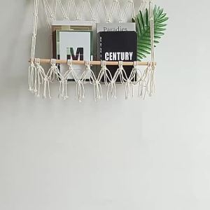 ชั้นวางห้องน้ำโบฮีเมีย ที่วางกระดาษชำระแบบถักมือ ที่แขวนกระดาษทิชชูในห้องน้ำโรงแรม ชั้นวางไม้