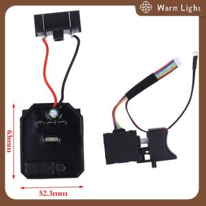 Warm Light บอร์ดควบคุม1ชิ้น + สวิตซ์18V 21V 1ชิ้นสำหรับ Dayi 2106ประแจไฟฟ้าแบบไม่มีแปรงเมนบอร์ดอุปกรณ์เสริมสวิตช์เร็วแผงควบคุมแบบไร้แปรง