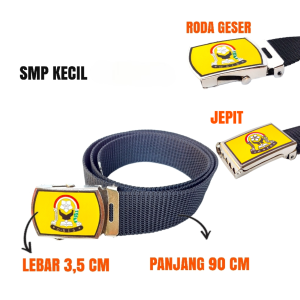 Sabuk Gesper Ikat Pinggang Anak Sekolah SMP Perempaun Laki-laki Warna Hitam Polos Panjang