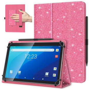 Timovo Phổ Trường Hợp Cho 10.1 Inch máy tính bảng Android Với sổ tay có vòng giữ bút Trọng Lượng Nhẹ Giá đỡ gấp lại được Bìa Với dây đeo tay Cho Tất Cả 9 "-11" máy tính bảng cảm ứng dạng sổ bảo vệ Đứng