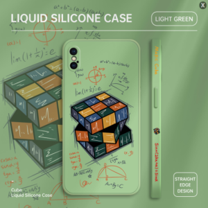 Hontinga Casing Case For OPPO Reno 7Z Reno7 Z A96 5G Case Formula Rubiks Cube Square Original Liquid Soft Silicone Edge Pattern Rubber Case Full Cover Camera Protection Cases Back Cover Phone Casing Softcase For Boys Men