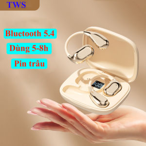 Tai nghe bluetooth 5.4 TWS mẫu mới móc tai không dây thiết kế sang trọng micro tích hợp đàm thoại bass căng nghe nhạc hay Earphone