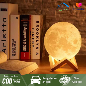 DNV - Lampu tidur Bulan unik dan lucu bentuk yang unik dan lampu tidur 3D Moonlight LED Night Lamp