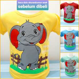 COD PROMO BAJU ATASAN KAOS ANAK LAKI LAKI GAJAH UMUR 1-4 TAHUN