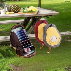 [COD] fhsav PU Leather Card Case Cartoon Pear Shape Large Capacity ID Card Holder Coin Purse Credit Card Organizer