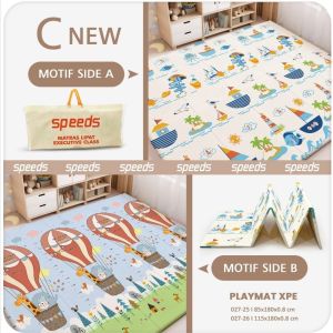 SPEEDS SNI Playmat Bayi Karpet Lipat Playmate Matras 115x180cm 9mm Matras Baby Foam Lipat 027-26-B