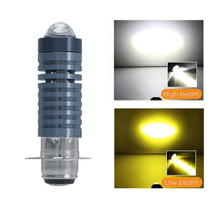 SEAMETAL Bóng Đèn Xe Máy P15D Bóng Đèn Pha Led Xe Máy H6M LED Xe Máy Đèn Hi Lo Màu Vàng Trắng Thấu Kính Đèn Sương Mù Đèn Xe Máy Ô Tô DC 9V-85V