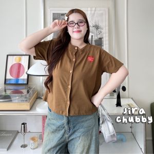 J189 เสื้อ สาวอวบ ผ้ายืดยูนิโคล่ อก50นิ้ว หน้าผ้า52นิ้ว