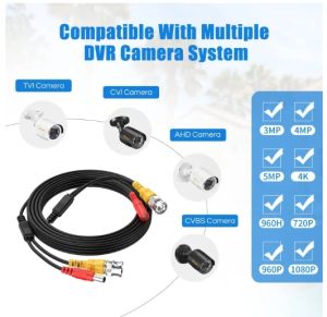 PRE-MADE SIAMESE CABLE 5M BNC+DC Cable Power cable for CCTV DVR Camera