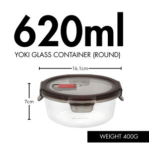 Fukuro Airtight Glass Food Container | Made with Yoki Borosilicate Glass (Round)