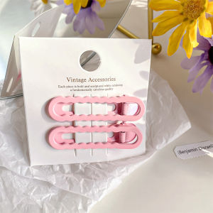 บหนีบผม รูปคลื่น สีแคนดี้ BBคลิปด้านข้าง น่ารักหวาน Insสไตล์เกาหลี นักเรียนสำหรับผู้หญิง 2ชิ้น/เซต