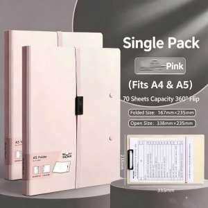 Portable Foldable Clipboard Folders A4 to A5 - Versatile File Organizer for School and Office