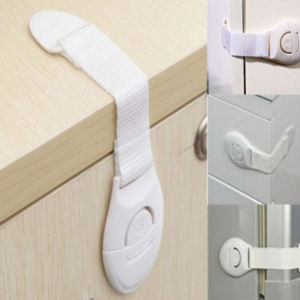ที่ล็อคลิ้นชักและปิดประตูกันหนีบมือเด็ก ลิ้นชักล็อ คตู้เด็กล็อคประตู ป้องกันความ -Child safety lock with clothes belt