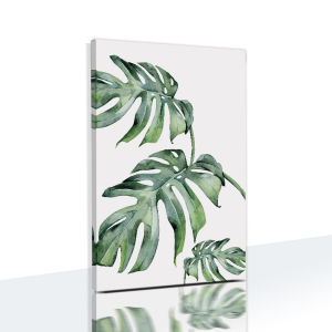 (With Frame) Nordic Green Leaf Canvas Painting Nordic Tulip Wall Painting with Frame Poster Printing Modern Painting Living Room