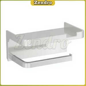 ZEO Wall-Mounted Bathroom Tissue Holder Punch-free Plastic Household Storage Rack Supplies