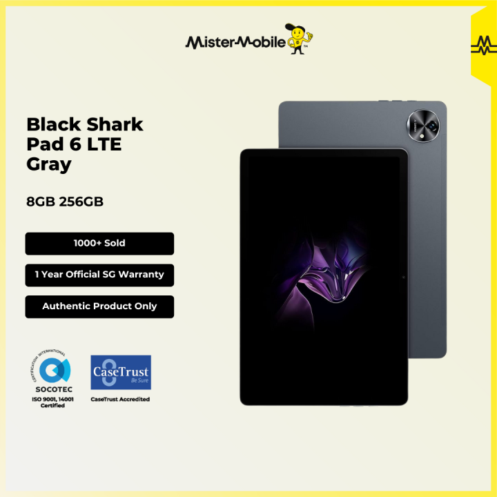 Black Shark Pad 6 Dual 4G LTE Gray | 11” FHD Eye Care Display | 8GB Ram 256GB | Storage Support Up to 1TB Micro SD | Android 14 | 1 Year Black Shark Warranty | SG Local