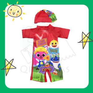QPyjamas Kids Swimwear Boy Girl Swimsuit Shark Doo Doo Swimming Suit Baju Renang Budak Baju Mandi Lelaki Perempuan