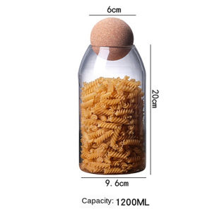 Hộp Đựng Thủy Tinh Fypo 1 Chiếc Có Nắp Bóng Bằng Gỗ Thực Phẩm Lưu Trữ Bình Đựng Hạt Cà Phê Chai Thủy Tinh Borosilicate Kín Lon Trà Thực Phẩm Hạt Container
