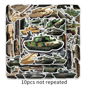 50PCS Tank Graffiti Waterproof Decorative Sticker Military Series Cartoon Sticker