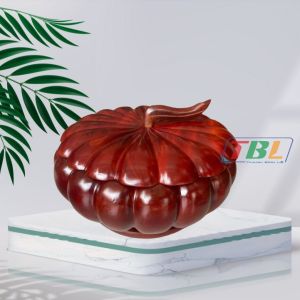 Hàng cao cấp loại 1 - Hộp  mứt bánh kẹo có ngăn chia cao cấp Thanh Bình Lê hình quả bí đế xoay bằng gỗ xà cừ quà tặng ý nghĩa