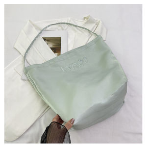 New Korean style silk double-sided tote bag for women 2025 Niche design shoulder bag ins Casual Commuting Bucket Bag