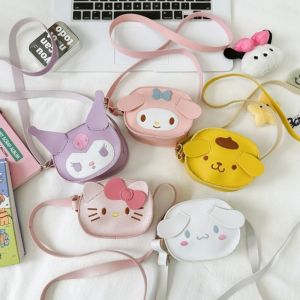 CUBE Melody Kuromi Shoulder Bag Pu Leather HelloKitty Baby Crossbody Bag Simple Korean Style Children Crossbody Bag Boys