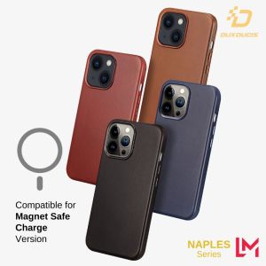 DUX DUCIS Magnetic Leather Case for iPhone 14 13 Pro Max 14 Plus NAPLES Genuine Leather Cover Shockproof Casing