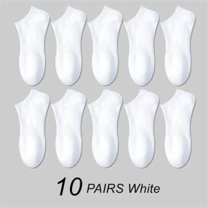 10 Pairs Classic Black/White Business Men Cotton Socks Summer Autumn High Quality Women Solid Color Ankle Boat Socks