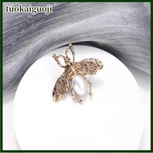 tuokaiguoji เข็มกลัดติดเสื้อโค้ทของผู้หญิงประดับมุกเลียนแบบสไตล์ย้อนยุคไม่เหมือนใคร