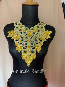 Renda Bordir Hiasan Dada Coker Anak Bunga Tulip Variasi Diamond